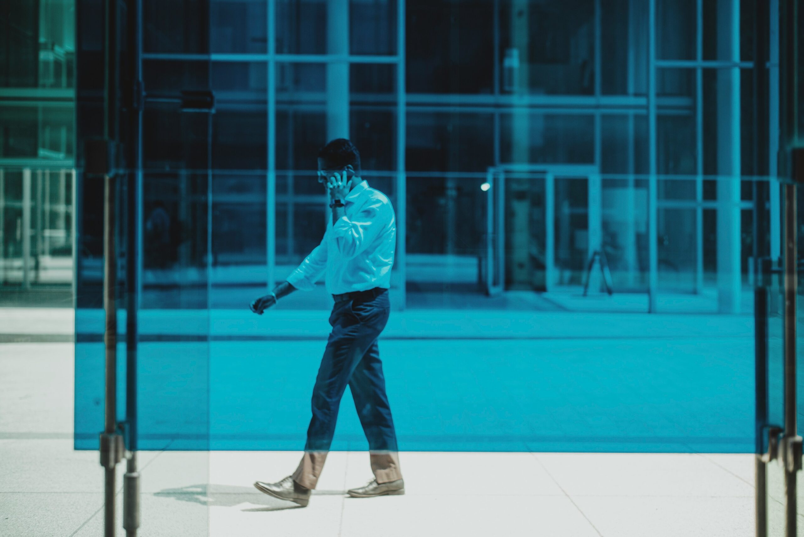 An image of a businessman outside a treatment centre